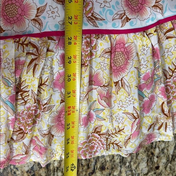 Karlie Floral Print Boho Relaxed Fit Dress In Pink And Yellow Size S - Picture 12 of 12